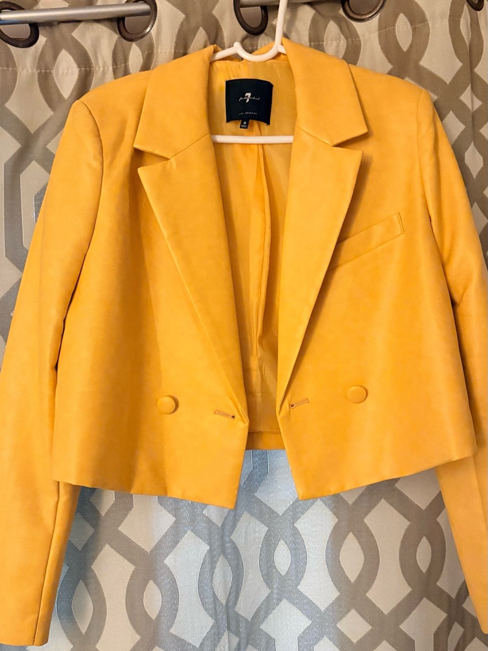 Cropped Yellow Blazer Jacket - Women - Picture 2 of 8